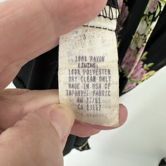 slip dress floral midi ruffle rayon grunge M - Picture 1 of 9